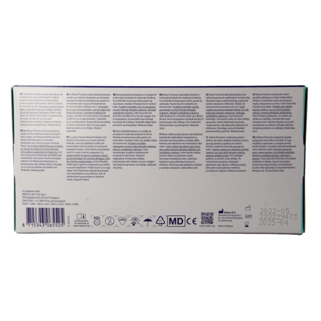 Guante de examen protector de látex talla M sin polvo 100 unidades