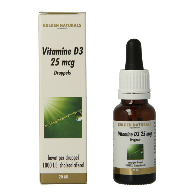 Golden Naturals Vitamina D3 25mcg gotas 20 Mililitros