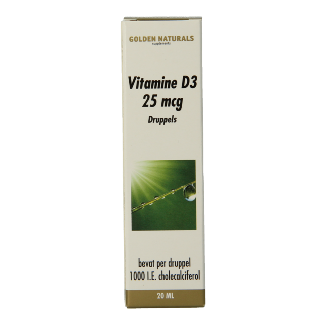 Golden Naturals Witamina D3 25mcg krople 20 Mililitrów