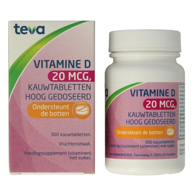 Vitamina D 20 mcg 800 UI 300 comprimidos