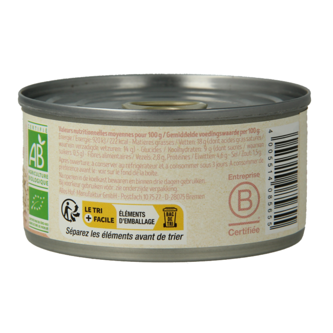 Tartex Pate naturel bio 125 Gramm