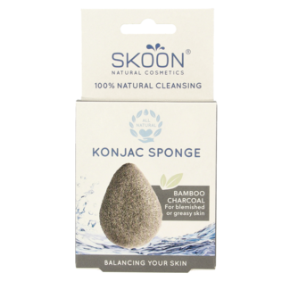 Skoon Skoon Éponge Konjac au charbon de bambou bio 1 pièce