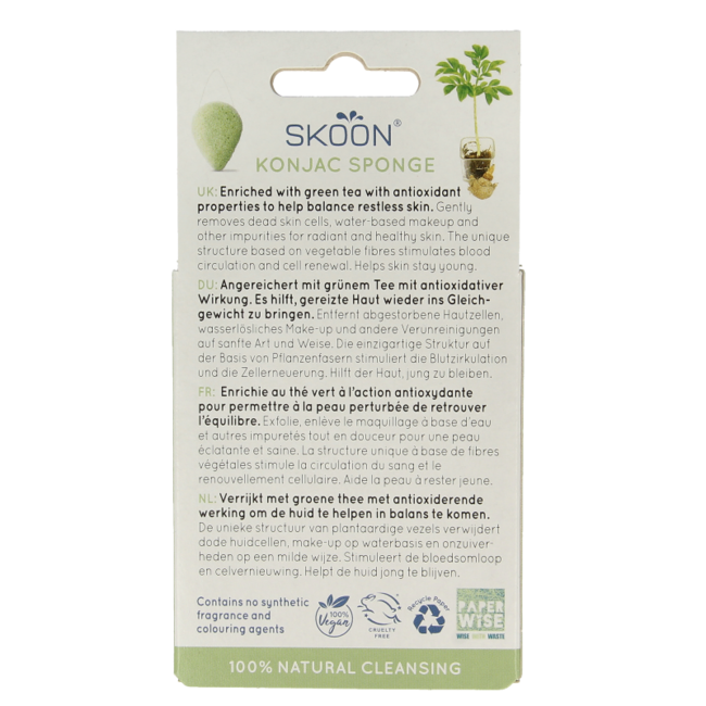Skoon organic green tea konjac sponge 1 piece