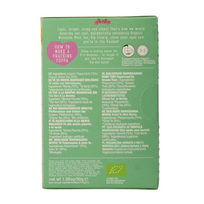 Ministry Of Tea Té moruno de menta ecológico 20 bolsitas