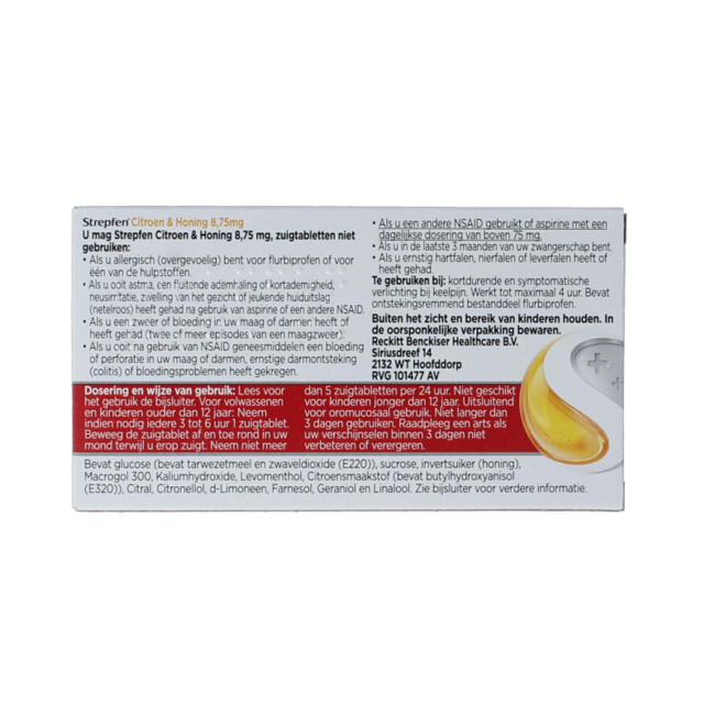 Strepfen Lemon & Honey 8 Lozenges