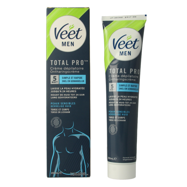 Veet Men Crème Dépilatoire Peaux Sensibles 200 ml