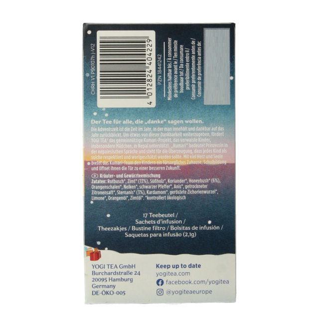 Té de Navidad en bolsitas bio 17 bolsitas