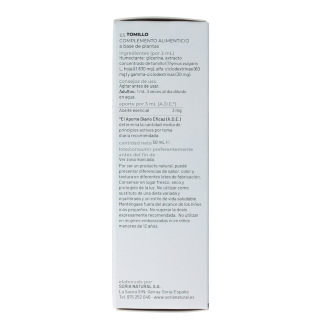 Soria Natural Thymus vulgaris XXI extracto 50 mililitros