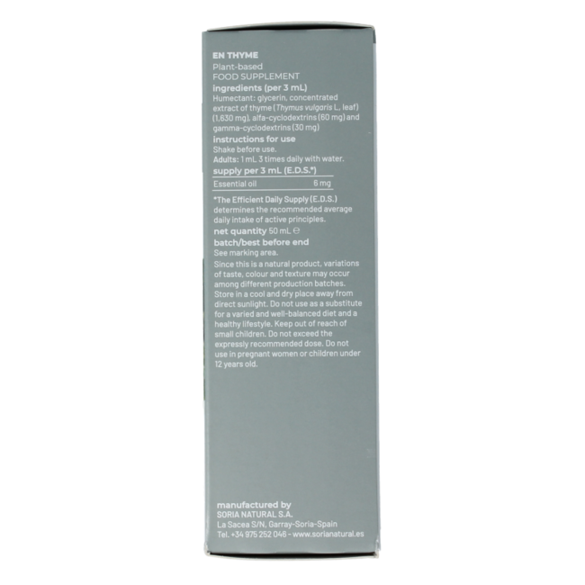 Soria Natural Thymus vulgaris XXI extracto 50 mililitros