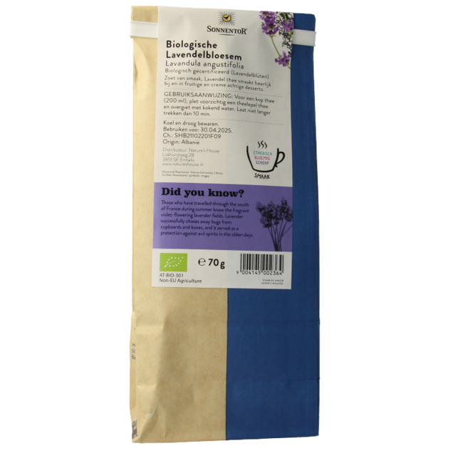 Té de flores de lavanda bio 70 gramos