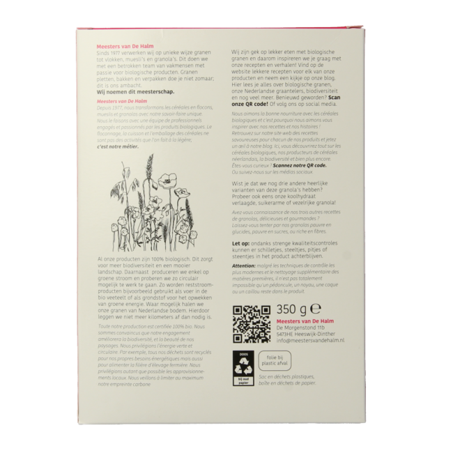 De Halm Organic High-Protein Granola 350 Gram