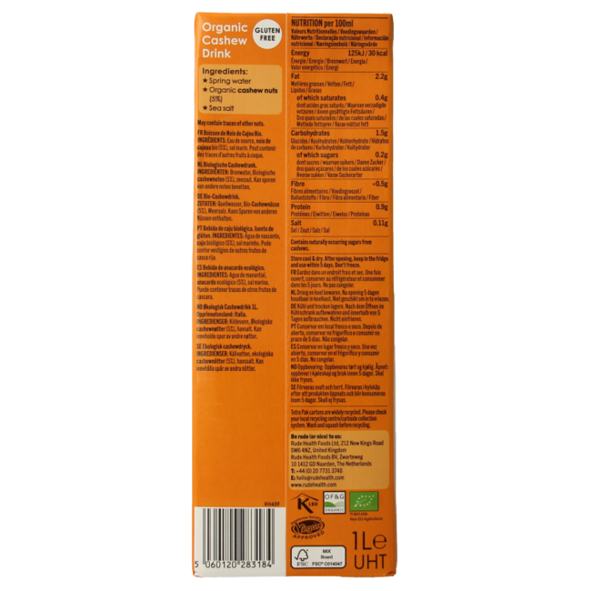 Rude Health Cashewdrink Bio 1 Liter