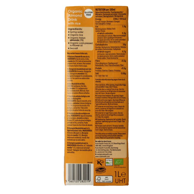 Bebida de almendra bio 1 Litro