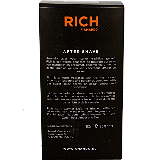 Amando Rich Aftershave 50 Mililitros