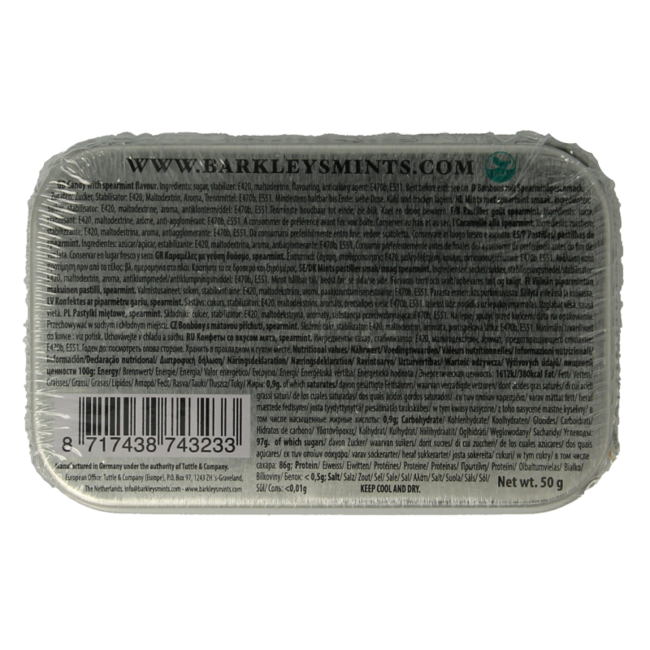 Klassische Pfefferminzbonbons Spearmint 50 Gramm