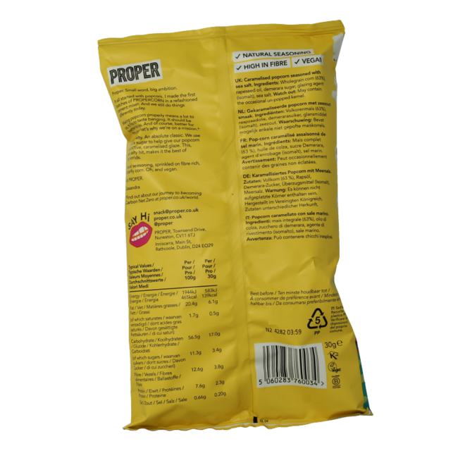 Proper Corn Palomitas de maíz dulce y salado 30 gramos