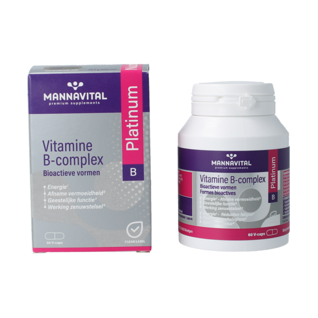Mannavital Vitamine B complex platinum 60 Cápsulas vegetarianas
