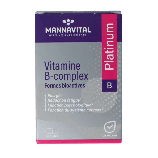 Mannavital Vitamine B complex platinum 60 Cápsulas vegetarianas