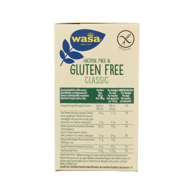 Knäckebröd classique sans gluten 6 x 40 grammes 240 Grammes