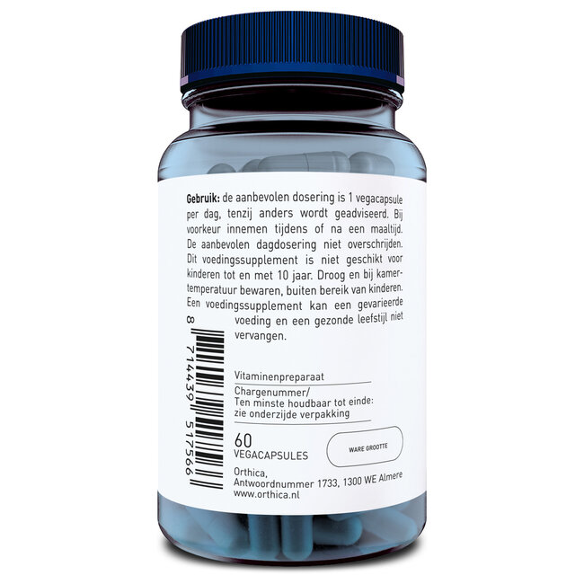 Orthica Vitamine D-75 60 Cápsulas vegetarianas
