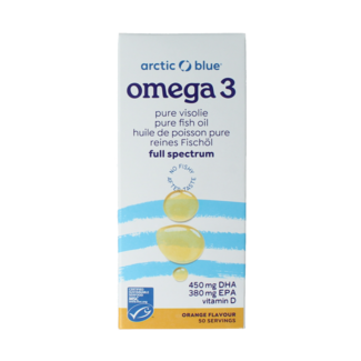 Arctic Blue Omega 3 czysty olej rybi z witaminą D 250 mililitrów