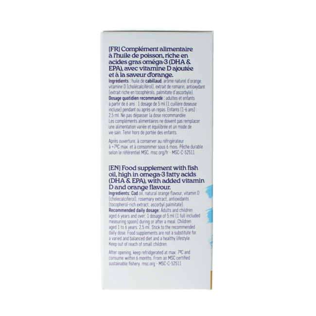 Omega 3 pure visolie met vitamine D 250 Milliliter