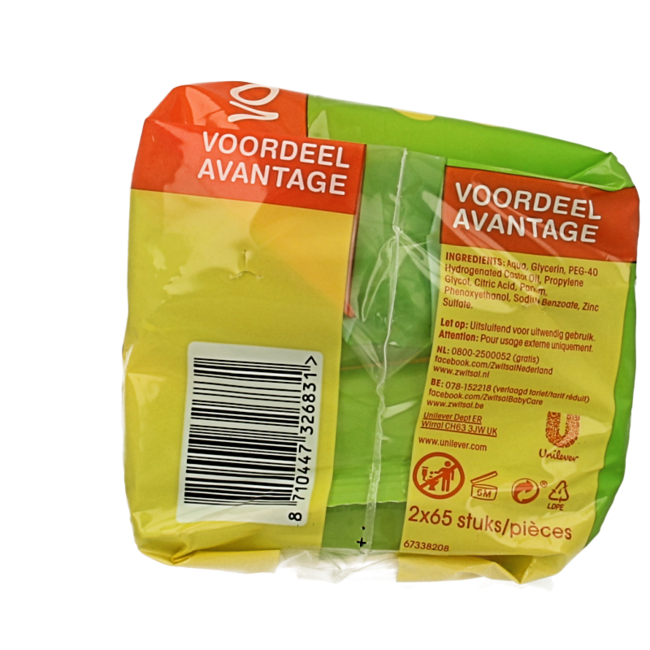 Billendoekjes met lotion 65 stuks 2 Stuks