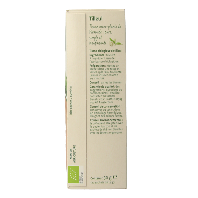 Té de flor de tilo eco bio 20 bolsitas