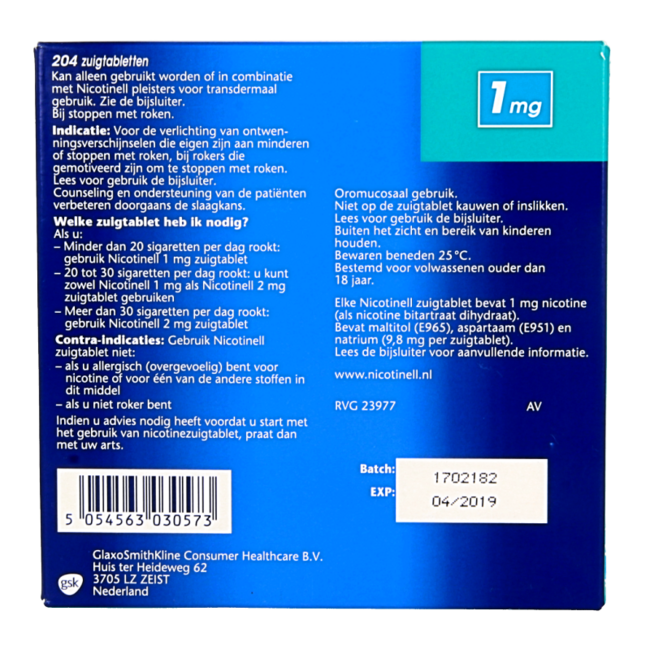 Nicotinell Mint 1mg 204 Lutschtabletten