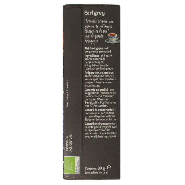 Thé Earl Grey bio 20 sachets