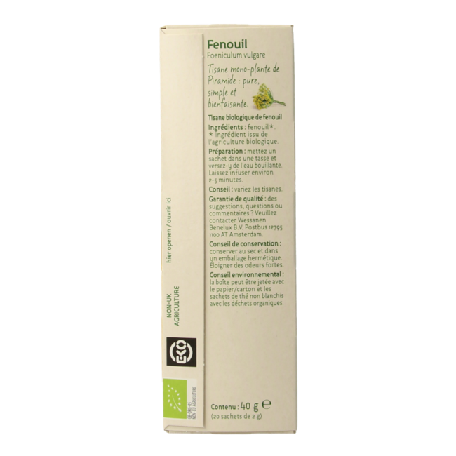 Infusion au fenouil bio 20 sachets