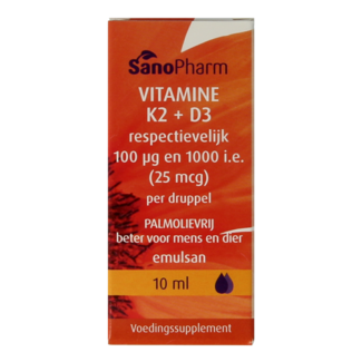 SanoPharm Vitamine K2 D3 emulsan 10 millilitri