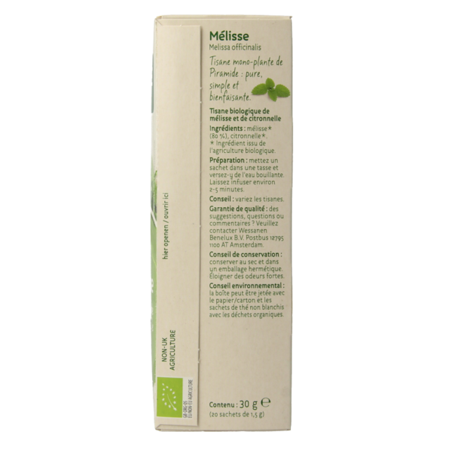 Herbata z melisy cytrynowej eko bio 20 torebek