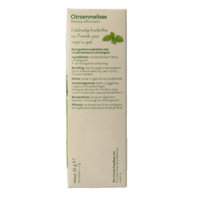 Zitronenmelissentee Öko Bio 20 Beutel