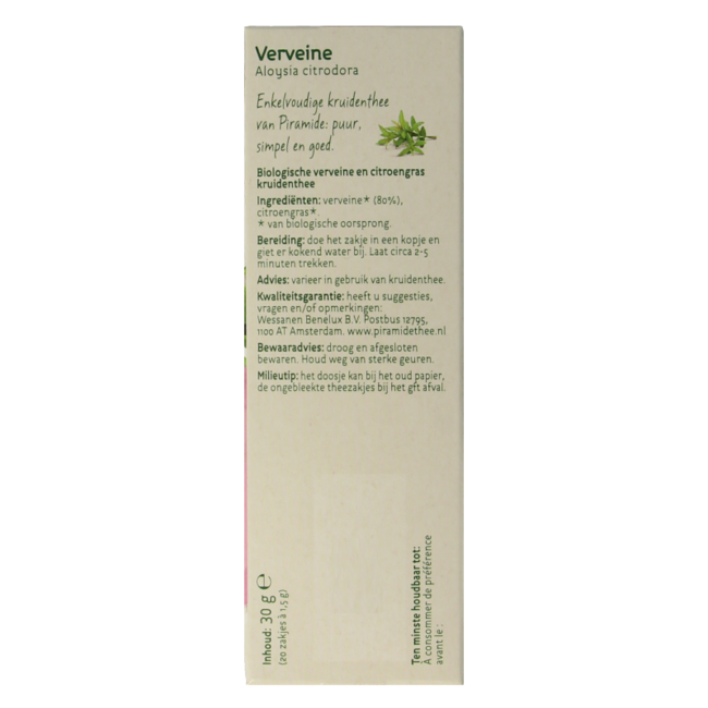 Verveine Tee Öko Bio 20 Beutel