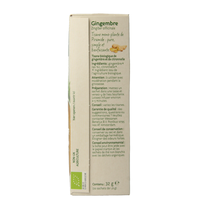 Tè allo Zenzero Biologico (EKO BIO) 20 Bustine