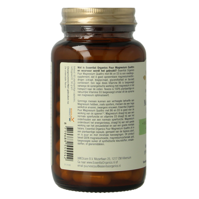 Magnesium quattro puur 60 Cápsulas vegetarianas