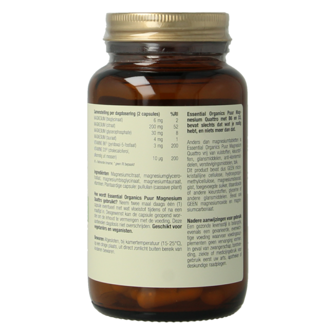 Magnesium quattro puur 60 Cápsulas vegetarianas