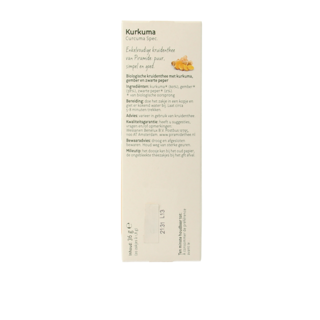 Kurkuma thee bio 20 Zakjes