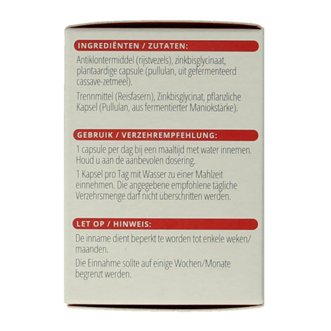 Vitals Zink 15mg 100 Cápsulas