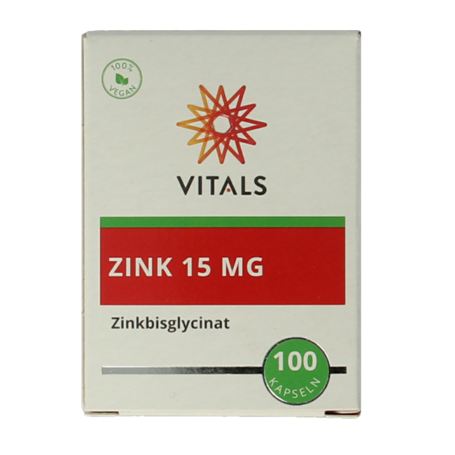 Vitals Zink 15mg 100 Cápsulas