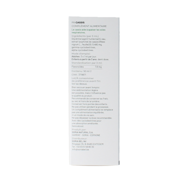 Soria Natural extrait de Ribes nigrum XXI 50 ml