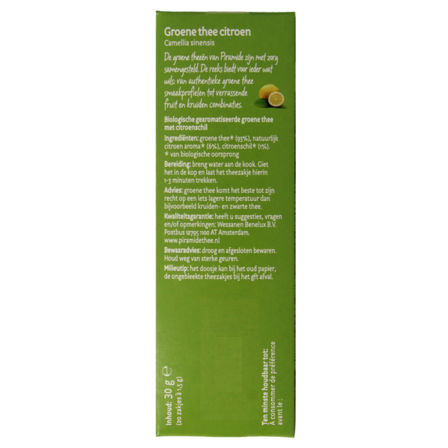 Zielona herbata z cytryną eko bio 20 torebek
