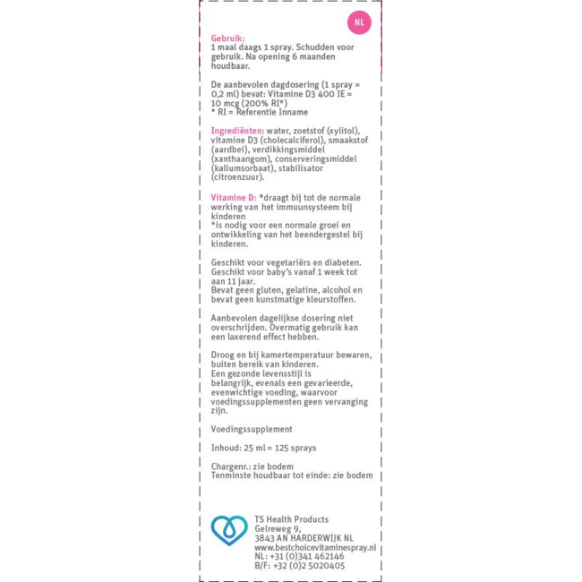 TS Choice Vitaminspray Vitamin D Baby 25 Milliliter
