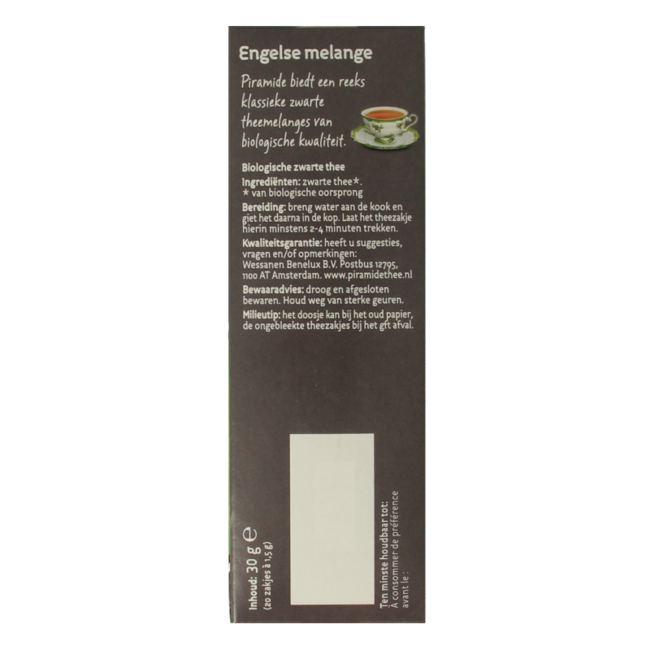 Piramide Thé English Blend bio 20 sachets