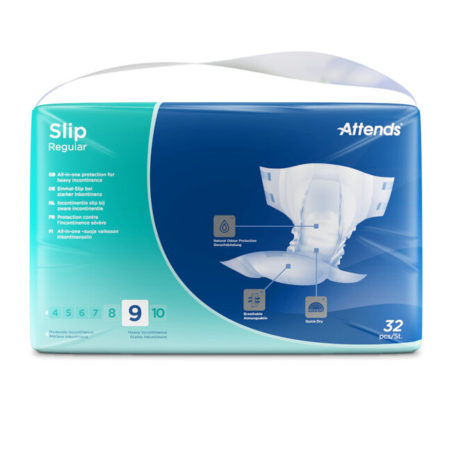 Attends Slip Regular 9 rozmiar XS 32 Sztuki