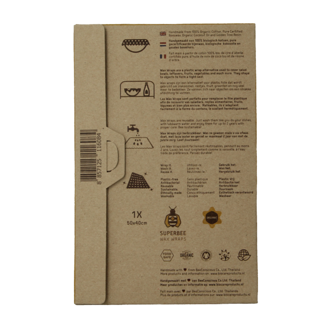 Superbee Beeswraps XL 50 x 40 cm, 1 sztuka