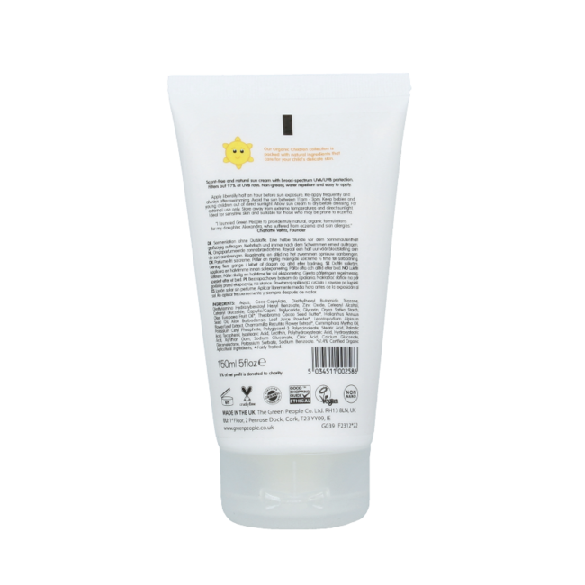 Green People Zonnebrand kind parfumvrij SPF30 150 Milliliter