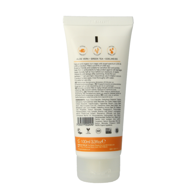 Green People Crème Solaire sans parfum SPF30 100 Millilitres