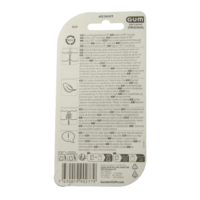 Palillos interdentales suaves grandes originales GUM, 50 unidades